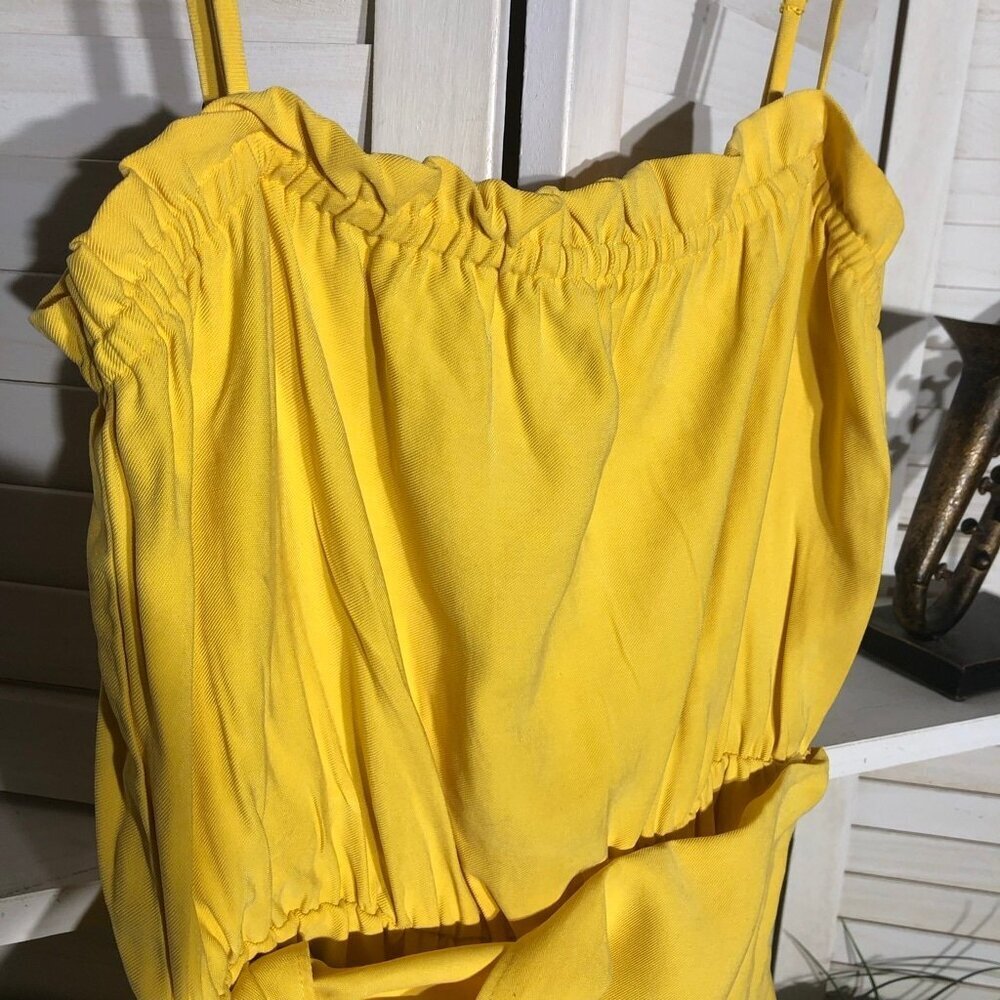 BCBGeneration Yellow Strapless Jumpsuit Small - Picture 16 of 16
